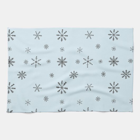 冬のモダン雪 キッチンタオル (横)