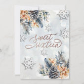 冬のモダン《写真》ぼけ味フローラ水色 招待状 (裏面)