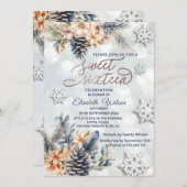 冬のモダン《写真》ぼけ味フローラ水色 招待状 (正面/裏面)