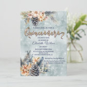 冬のモダン《写真》ぼけ味フローラ水色 招待状 (スタンド正面)