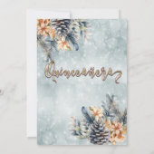 冬のモダン《写真》ぼけ味フローラ水色 招待状 (裏面)