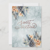 冬のモダン《写真》ぼけ味フローラ水色 招待状 (裏面)