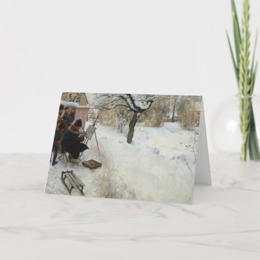 冬のモチーフのオーソガタン シーズンカード (正面)