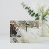 冬のモチーフのオーソガタン ポストカード (スタンド正面)