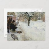 冬のモチーフのオーソガタン ポストカード (正面/裏面)