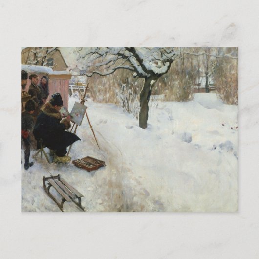 冬のモチーフのオーソガタン ポストカード (正面)