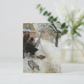 冬のモチーフのオーソガタン ポストカード (スタンド正面)