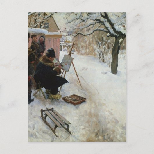 冬のモチーフのオーソガタン ポストカード (正面)