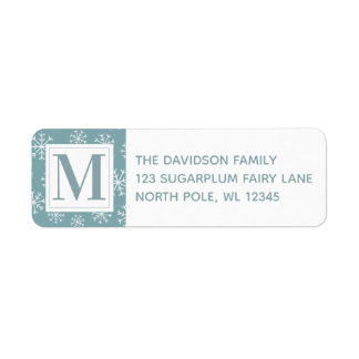 冬のモノグラムの雪 ラベル