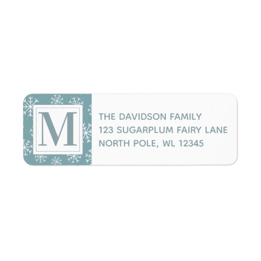 冬のモノグラムの雪 ラベル (正面)