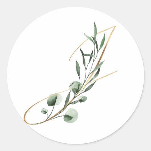 冬のモノグラム クリスマスレター J  ラウンドシール (正面)