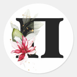 冬のモノグラム ブルガリアのキリル文字 アルファベット クラス ラウンドシール