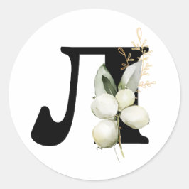 冬のモノグラム ブルガリアのキリル文字 アルファベット クラス ラウンドシール