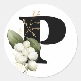 冬のモノグラム ブルガリアのキリル文字 クラス ラウンドシール