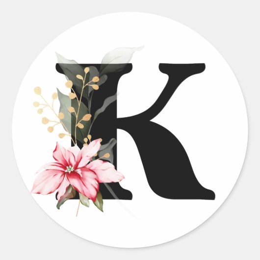 冬のモノグラム ブルガリアのキリル文字 クラス ラウンドシール (正面)