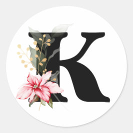 冬のモノグラム ブルガリアのキリル文字 クラス ラウンドシール