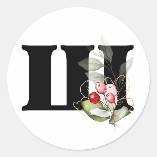 冬のモノグラム ブルガリアのキリル文字 クラス ラウンドシール (正面)