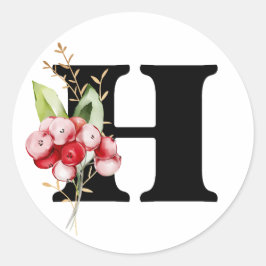 冬のモノグラム ブルガリアのキリル文字 クラス ラウンドシール