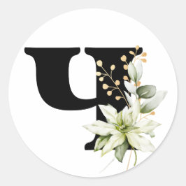 冬のモノグラム ブルガリアのキリル文字 クラス ラウンドシール