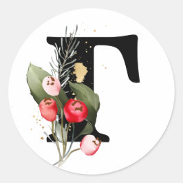 冬のモノグラム ブルガリアのキリル文字 クラス ラウンドシール