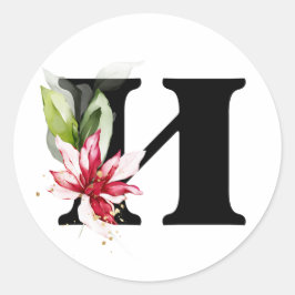 冬のモノグラム ブルガリアのキリル文字 クラス ラウンドシール