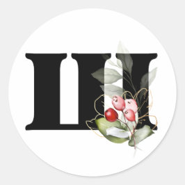 冬のモノグラム ブルガリア語キリル文字 クラス ラウンドシール