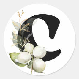 冬のモノグラム ブルガリア語キリル文字 クラス ラウンドシール