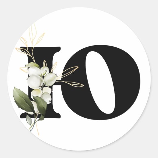 冬のモノグラム ブルガリア語キリル文字 クラス ラウンドシール (正面)