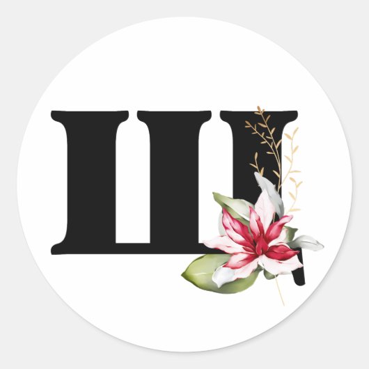 冬のモノグラム ブルガリア語キリル文字 クラス ラウンドシール (正面)