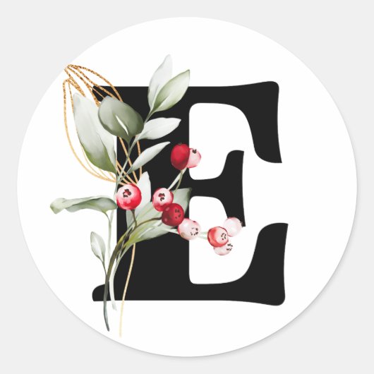 冬のモノグラム ブルガリア語キリル文字 クラス ラウンドシール (正面)