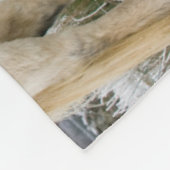 冬のモーランドで白いポニーが落ちた フリースブランケット (角)