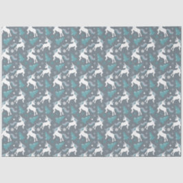 冬のユニコーン濃い灰色パターン 薄葉紙