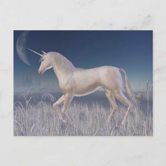 冬のユニコーン – ランニング ポストカード (正面)
