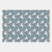 冬のユニコーン,木と雪 ラッピングペーパーシート (正面3)