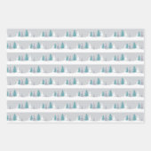 冬のユニコーン,木と雪 ラッピングペーパーシート (正面)