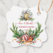 冬のユニークホリデーパインコーンクリスマスボール フェイバータグ (裏面)