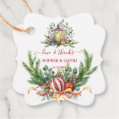 冬のユニークホリデーパインコーンクリスマスボール フェイバータグ (正面)