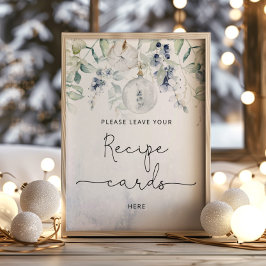 冬のユーカリのレシピカードをここに置いてください ポスター