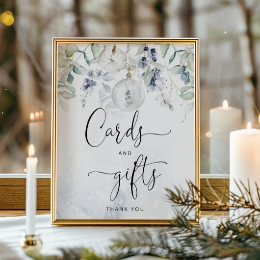 冬のユーカリエレガントプタスカードとギフト ポスター