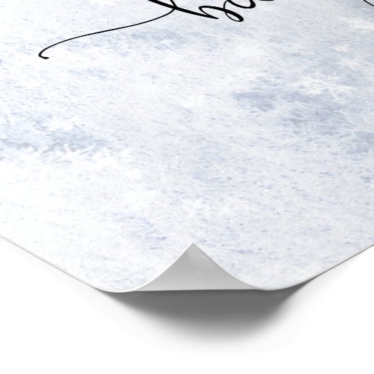 冬のユーカリ青い赤ちゃんシャワーへようこそ ポスター (角)