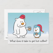 冬のユーモア極熊ペンギンに文句を言う ポストカード (正面/裏面)