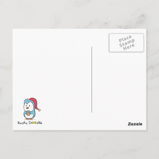 冬のユーモア極熊ペンギンに文句を言う ポストカード (裏面)