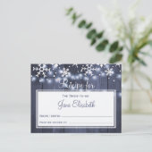 冬のライト素朴な花嫁はレシピカード ポストカード (スタンド正面)