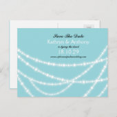 冬のラスタイリッシュイきらめくントシック日付を保存 案内ポストカード (正面/裏面)