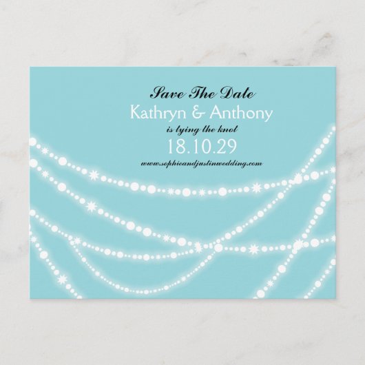 冬のラスタイリッシュイきらめくントシック日付を保存 案内ポストカード (正面)