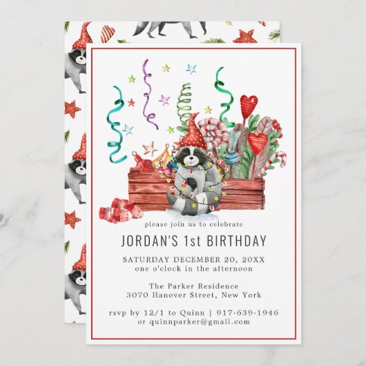 冬のラッコたち | 森のパーティーへの招待状 (正面/裏面)