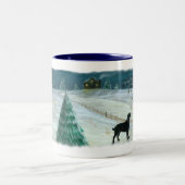 冬のラブラドールのマグ ツートーンマグカップ (中央)