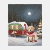 冬のラブラドールキャラバンクリスマスアドベンチャー フリースブランケット (正面)