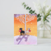 冬のラブラドール絵画ズ ポストカード (スタンド正面)