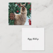 冬のラマ ノートカード (正面/裏面)